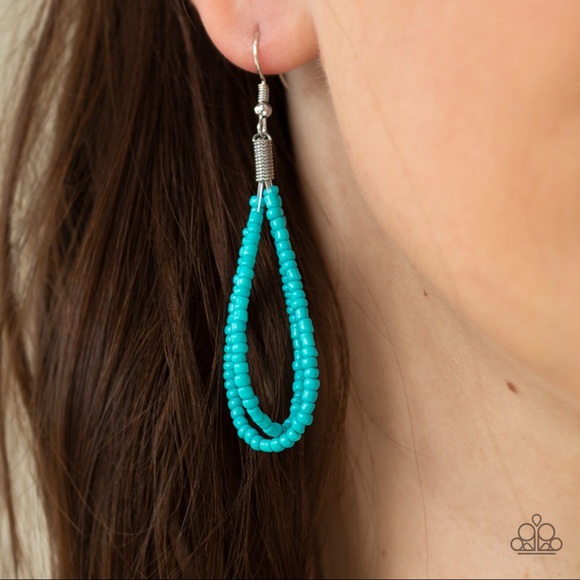 Aqua Seed Bead Necklace Set - Picture 3 of 3